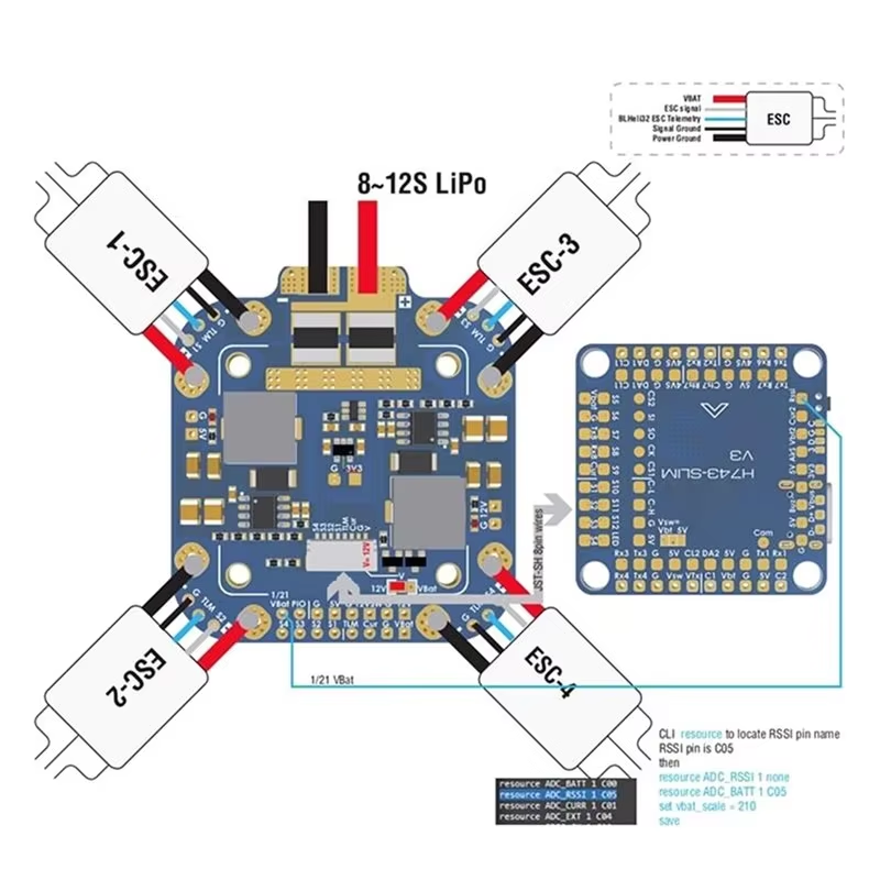 Matek System XCLASS PDB FCHUB- - đánh giá và giá Drone Power Distribution Board